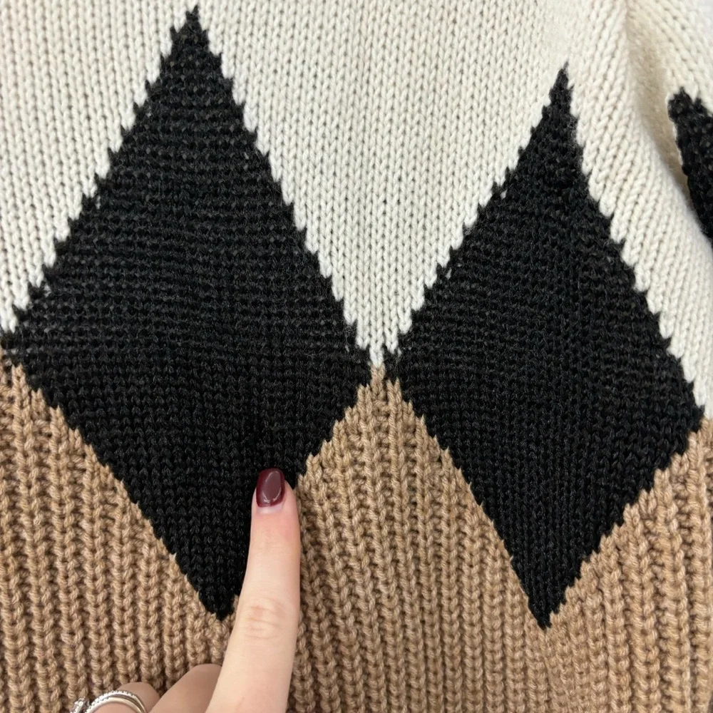 Sandro Argyle Wool Crewneck Sweater - Picture 10 of 13